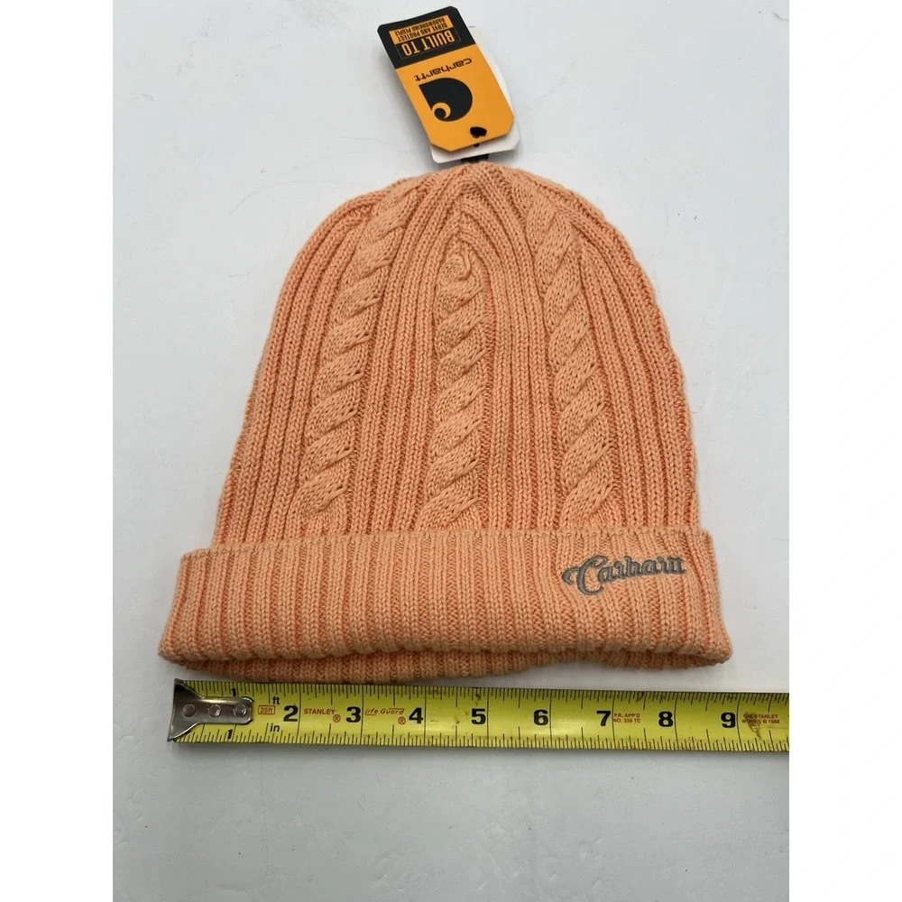 Carhartt Womens Rib Knit Fisherman Beanie Sunset Orange NWT 104397 One Size